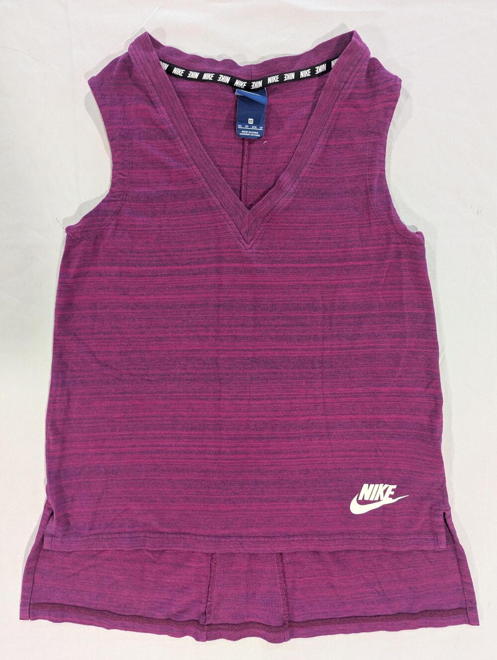 Nike Tank Top Womens XS Purple V-Neck Sleeveless Logo Athletic Workout Gym